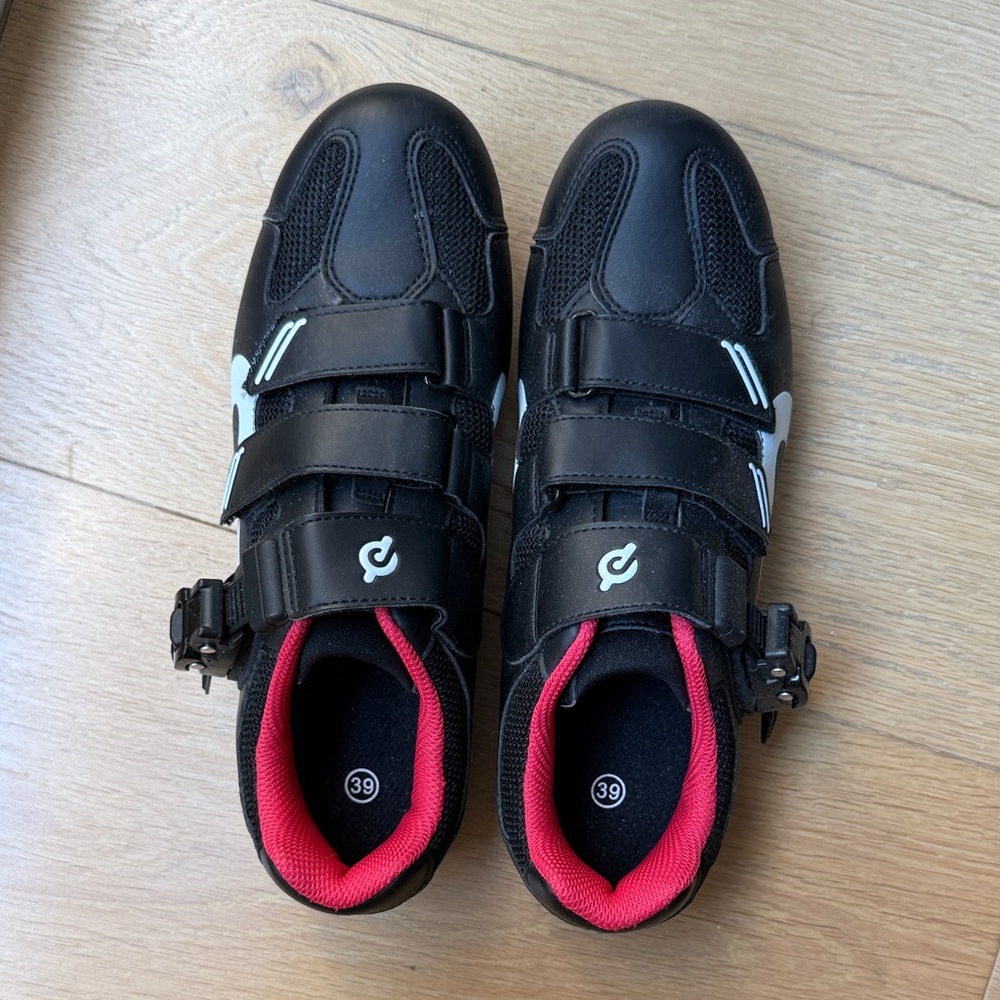 Peloton Black and White Cycling Shoes